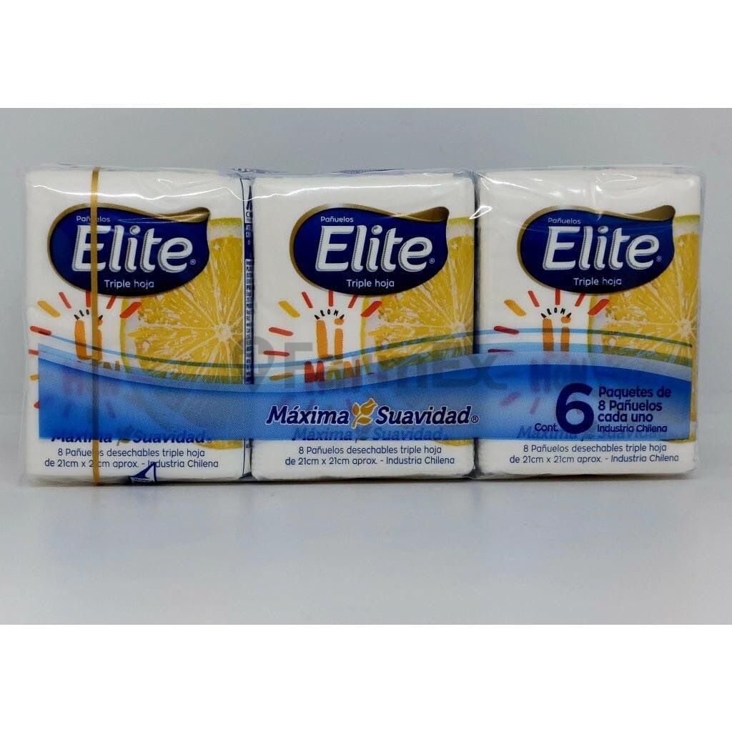 Pañuelos Elite "Paquete de 6 unidades Limón" de 8 pañuelos c/u Elite